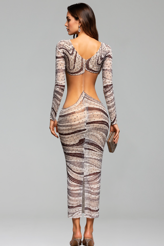 Crystal Wave Cutout Gown - LAROSABRIDE