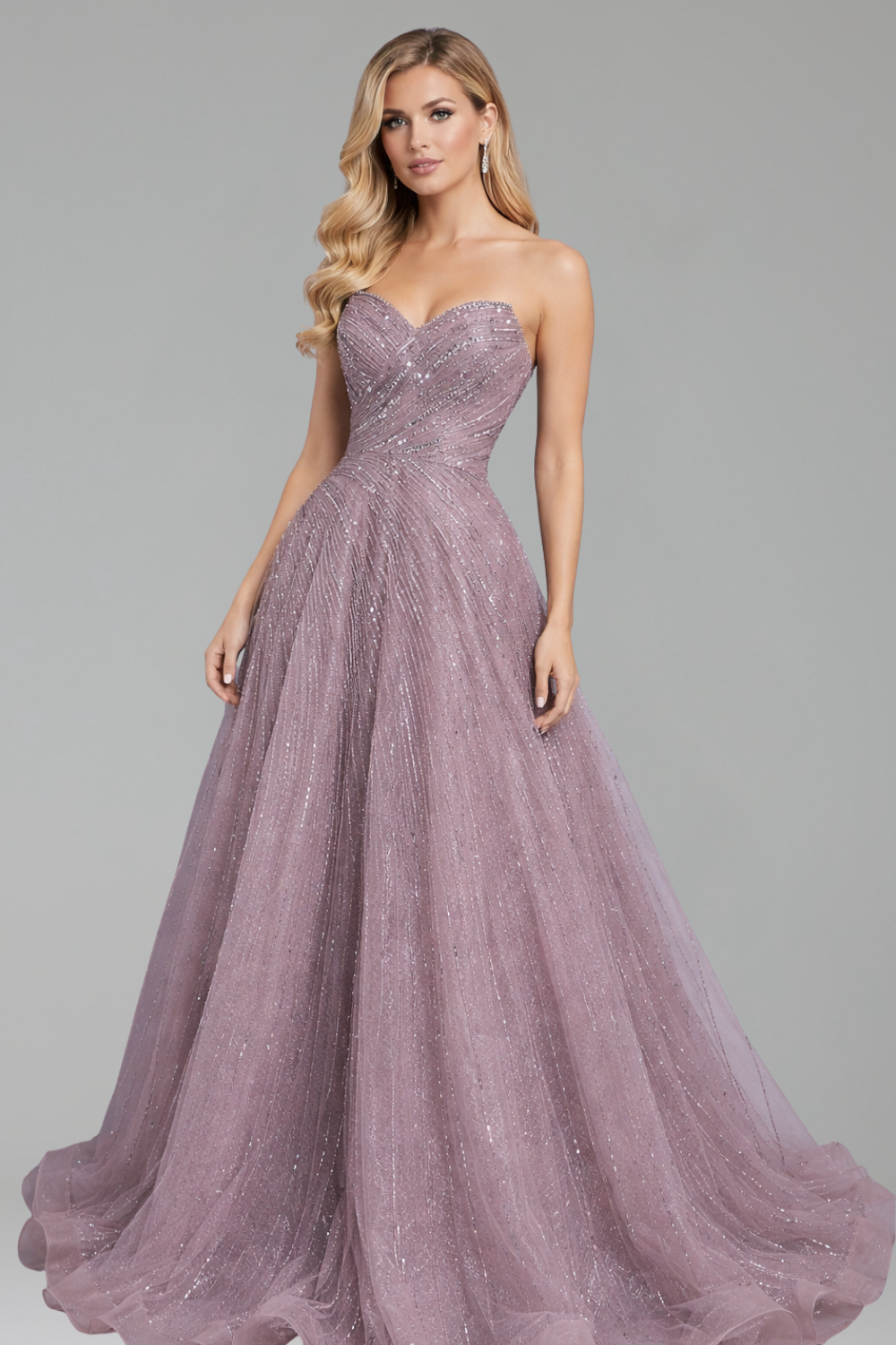 Beaded A-Line Evening Gown - LAROSABRIDE