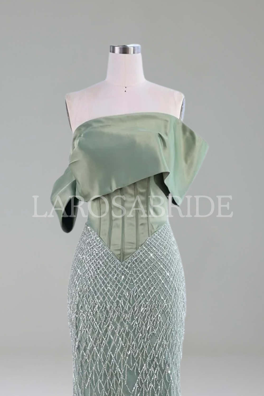 Off-Shoulder Mermaid Dress-Larosabride