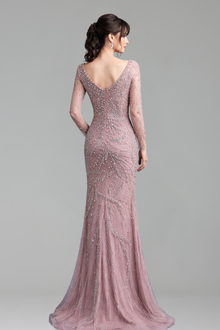 Arabic Mermaid Beaded Evening Dress - LAROSABRIDE