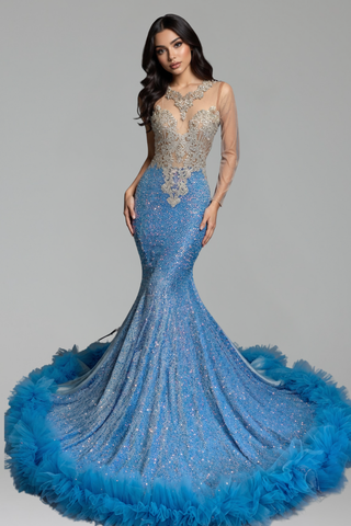 Beaded Bodice Evening Gown