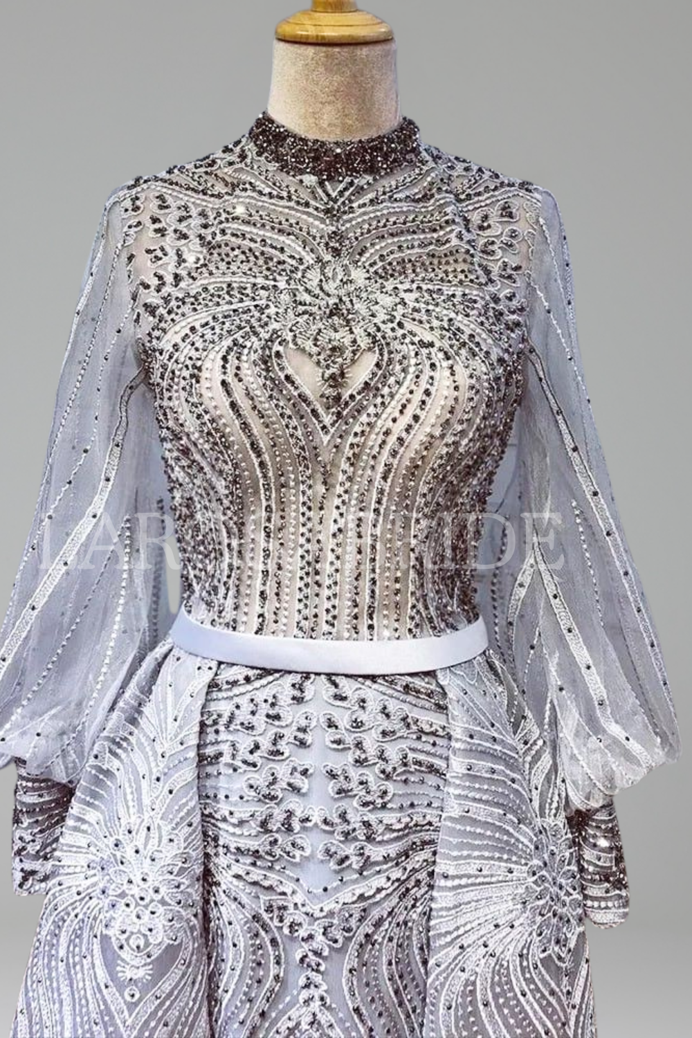 Mermaid Beaded Overskirt Dress-Larosabride