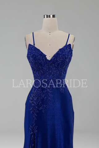Lace Appliqué Split Dress
