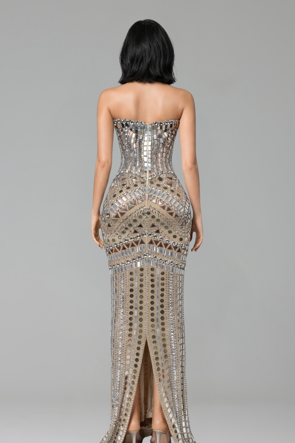 Mirror Corset Column Gown - LAROSABRIDE