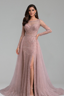 Long-Sleeve Evening Gown - LAROSABRIDE