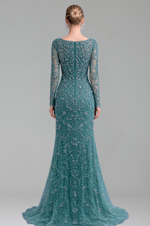 Beaded Crystal Mermaid Gown - LAROSABRIDE
