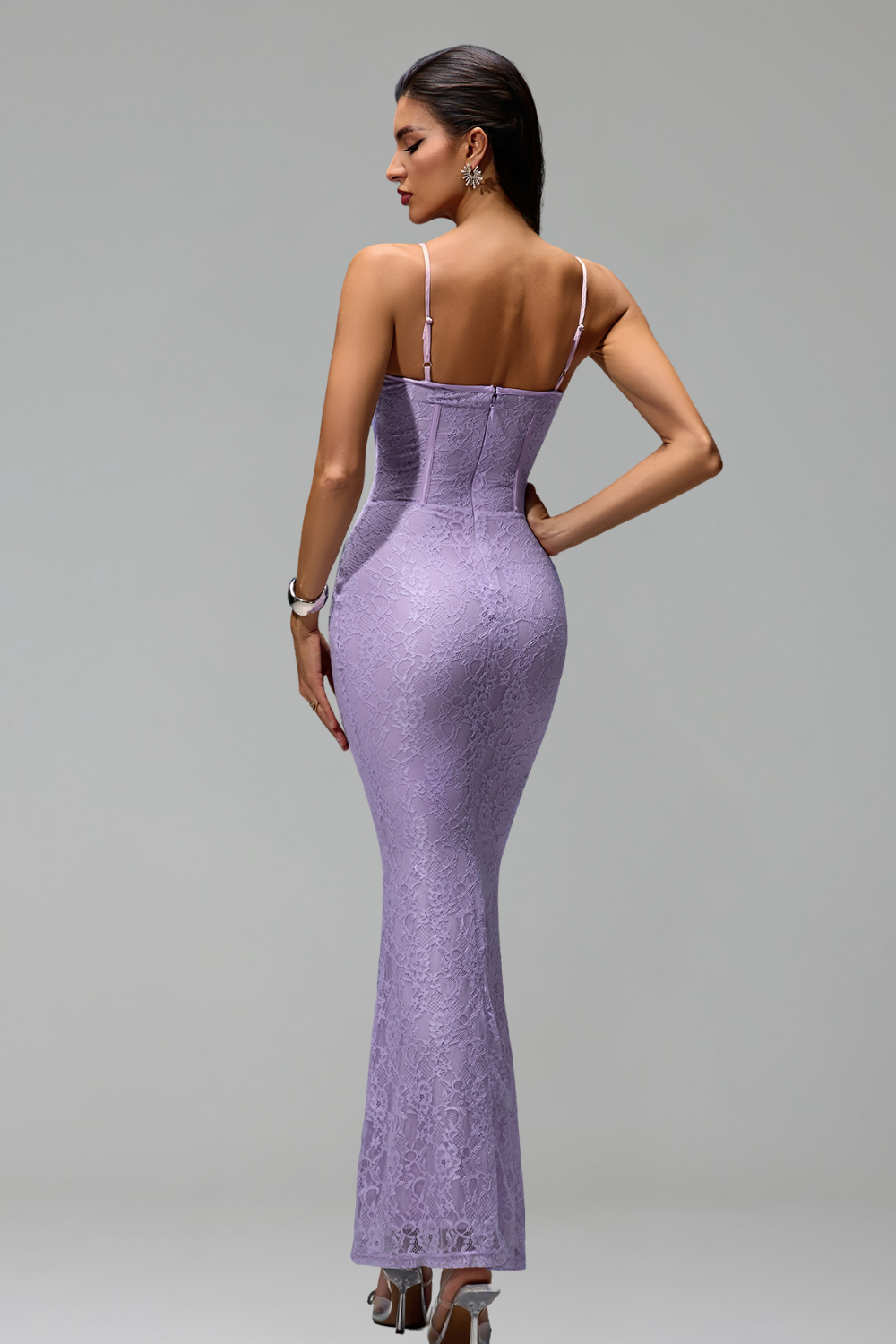 Lilac Lace Corset Dress-Larosabride