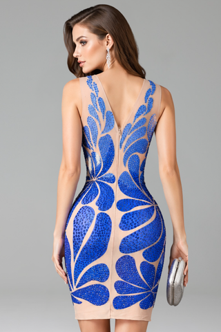 Crystal Abstract Bodycon Mini Dress - LAROSABRIDE
