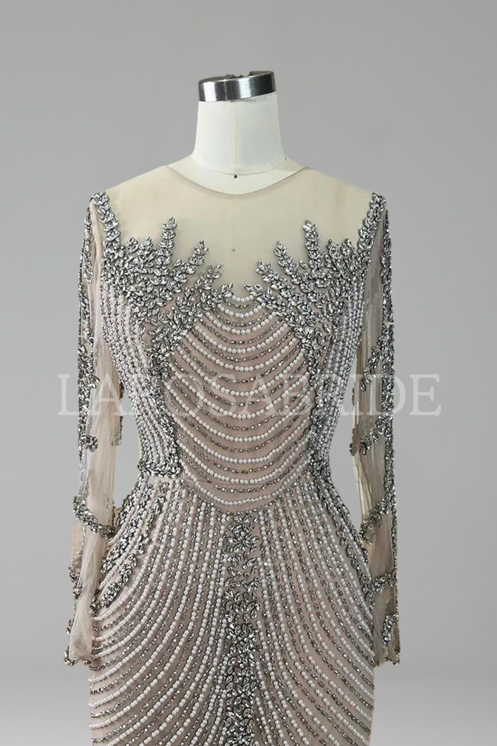 Crystal Pearl Embellished Silhouette-Larosabride
