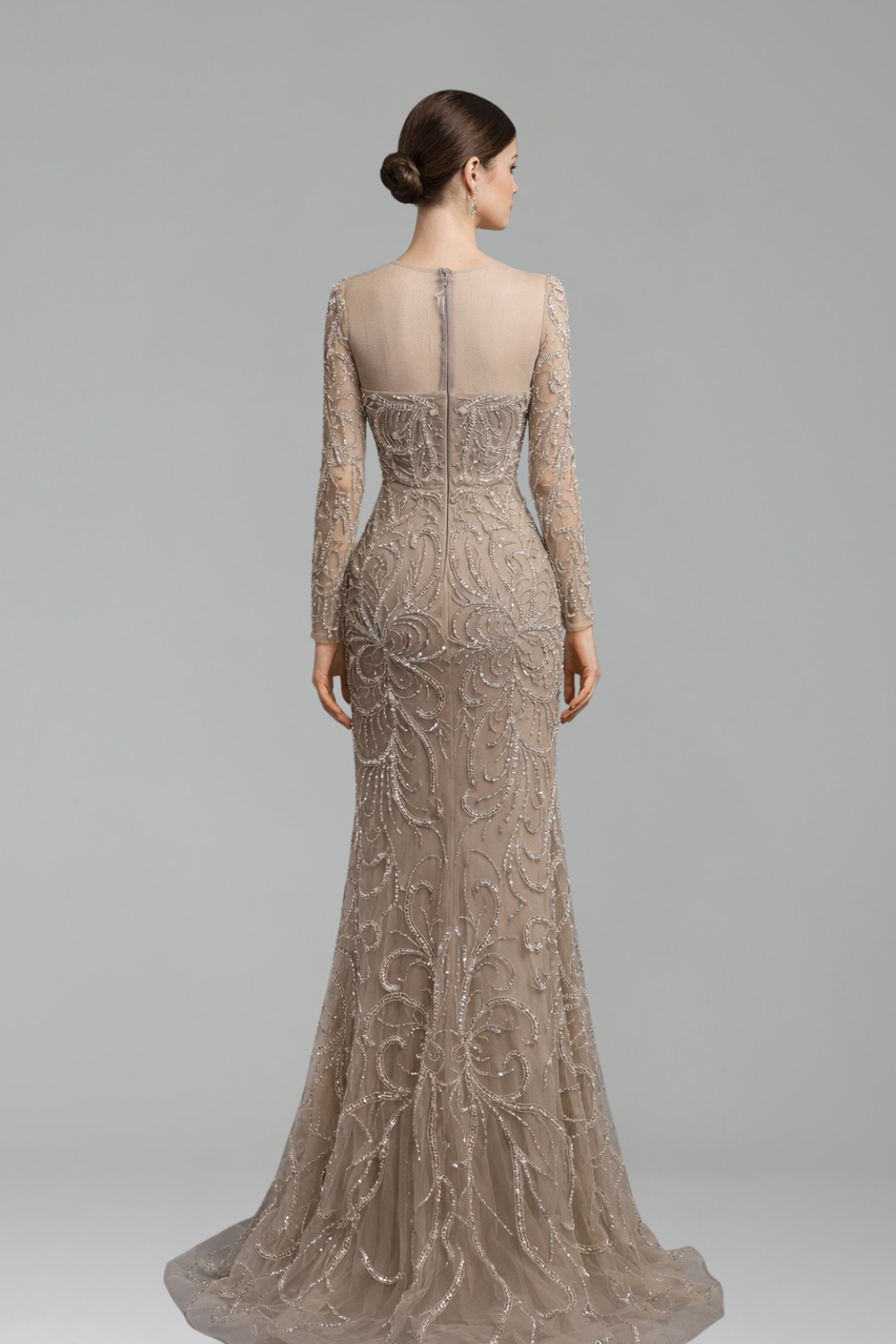 Pearl Beaded Mermaid Gown - LAROSABRIDE