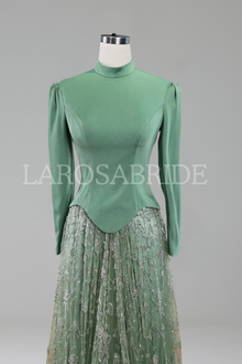 Beaded Skirt Modest Dress-Larosabride