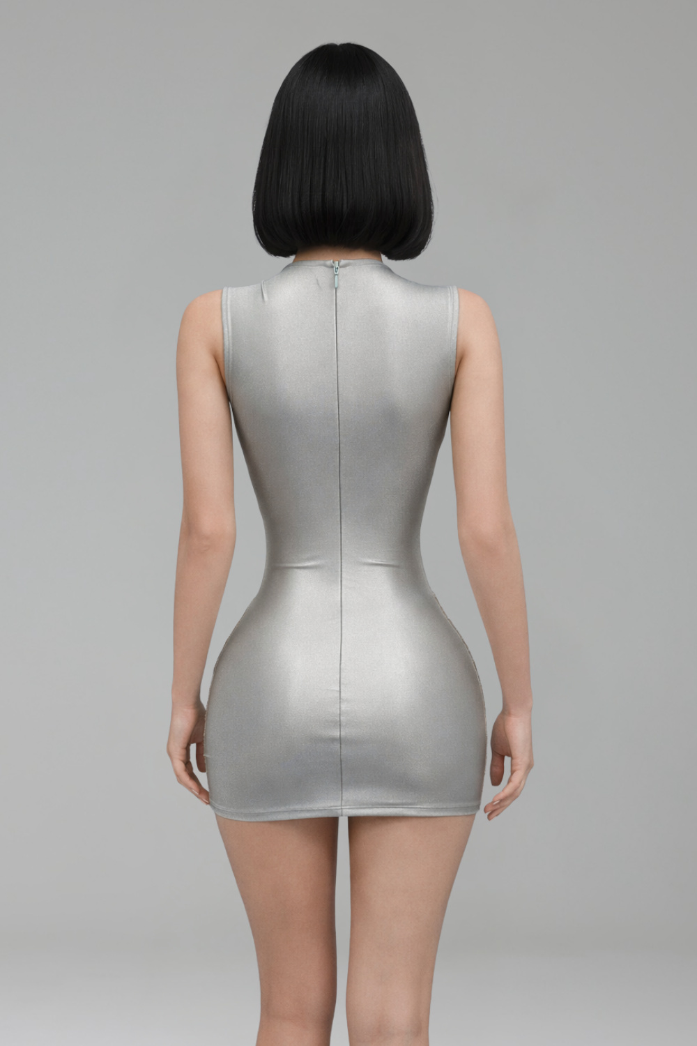 Plunging Embellished Fitted Mini Dress - LAROSABRIDE