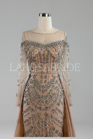 Beaded Long-Sleeve Dress