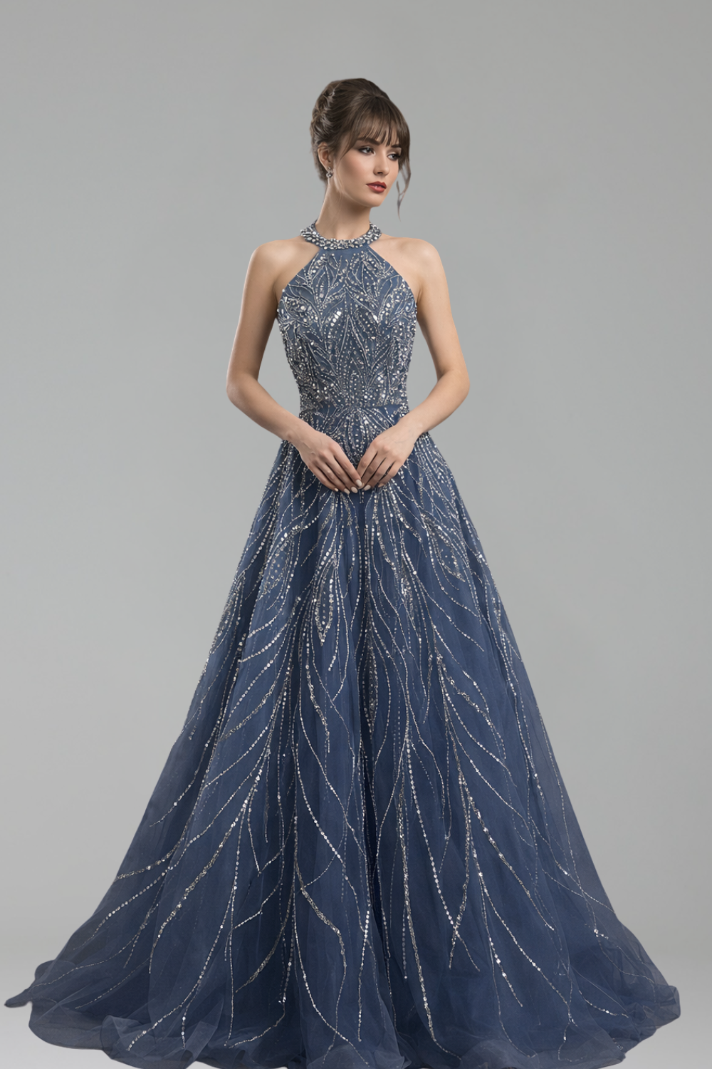 Halter Mermaid Evening Dress - LAROSABRIDE