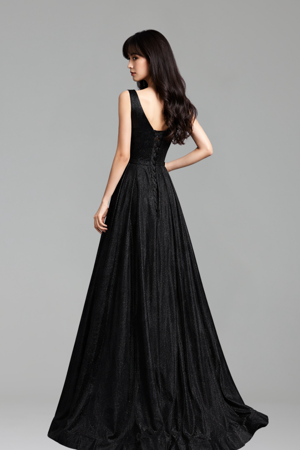 Satin O-Neck A-Line Gown-Larosabride