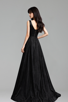 Satin O-Neck A-Line Gown-Larosabride
