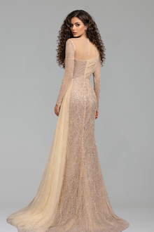 Beaded Overskirt Mermaid Dress-Larosabride
