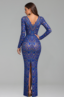 Illusion Beaded Sculpted Column Gown - LAROSABRIDE