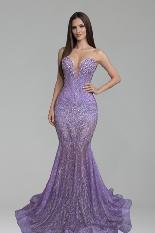 Embellished Sparkling Evening Gown - LAROSABRIDE