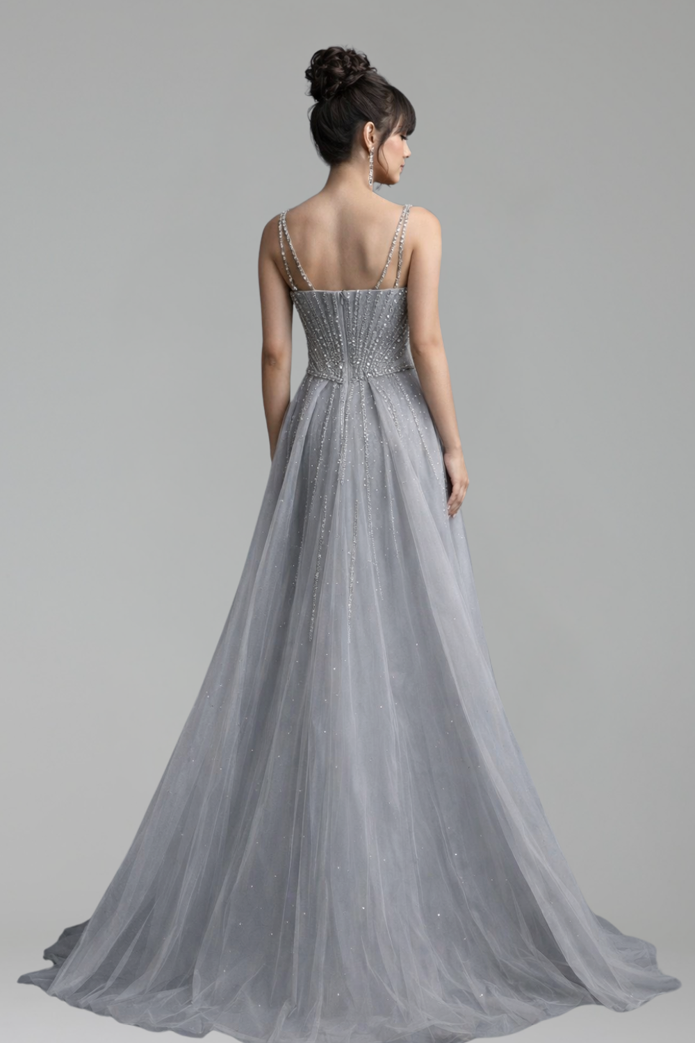 Beaded Mermaid Overskirt Dress - LAROSABRIDE