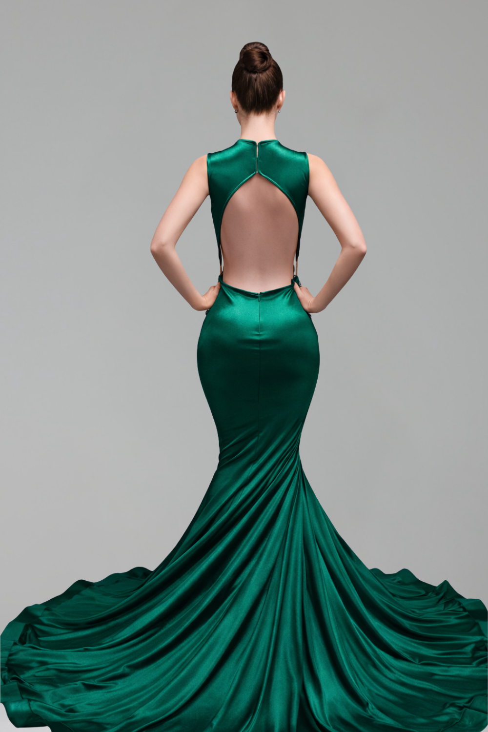 Green Beaded Mermaid Gown - LAROSABRIDE