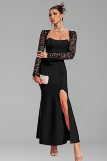Lace Long-Sleeve Bandage Gown-Larosabride