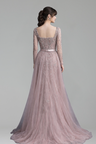 Mermaid Dress with Overskirt Beaded - LAROSABRIDE