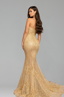 Strapless Embellished Mermaid Train Gown - LAROSABRIDE