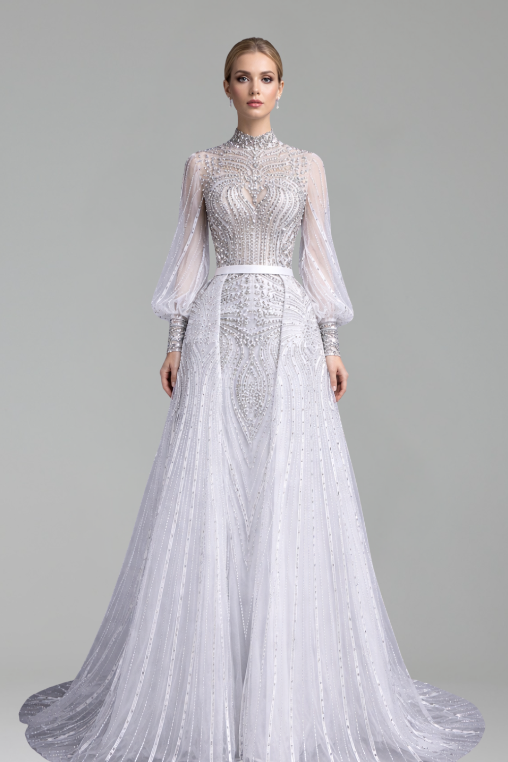 Mermaid Beaded Overskirt Dress-Larosabride