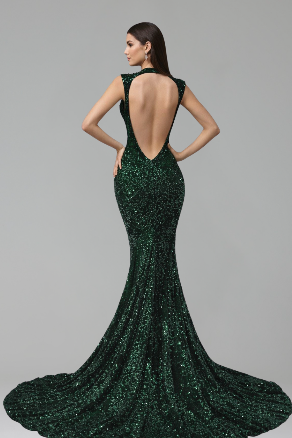 Gold Embellished Cutout Mermaid Gown - LAROSABRIDE