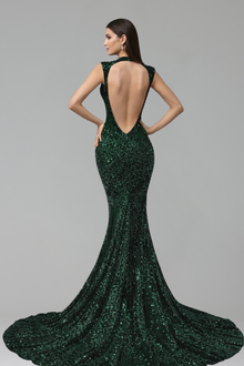 Gold Embellished Cutout Mermaid Gown - LAROSABRIDE