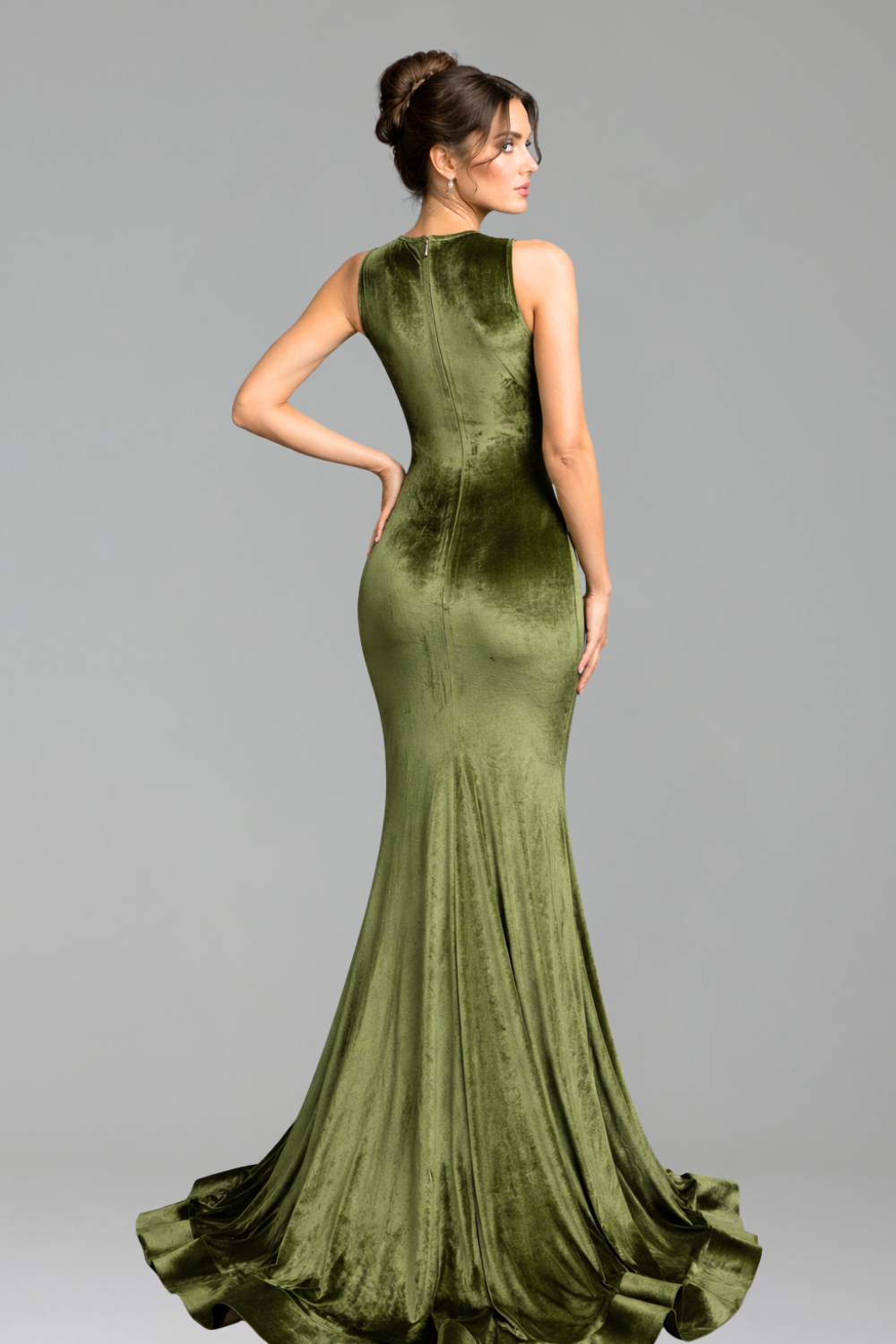 Beaded Slit Evening Dress - LAROSABRIDE