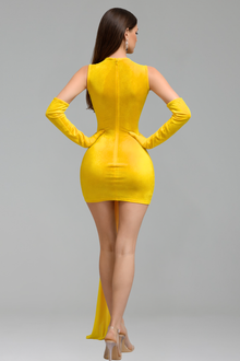 Embellished Corset Draped Mini Dress - LAROSABRIDE