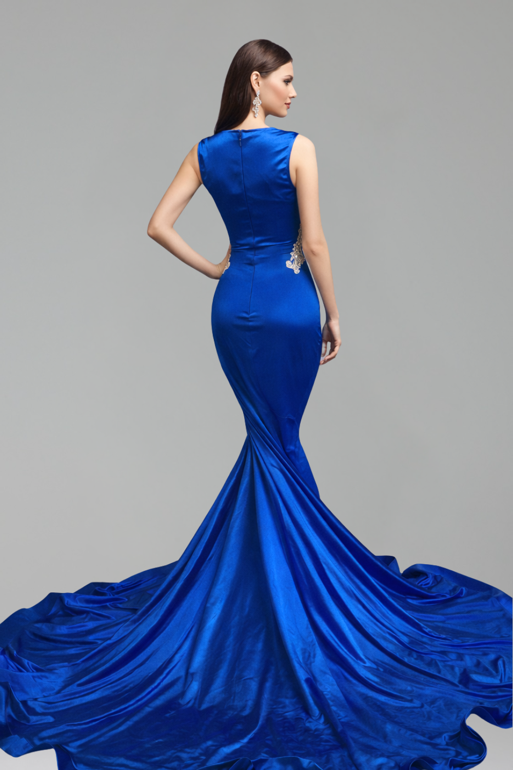 Illusion Lace Satin Mermaid Gown - LAROSABRIDE