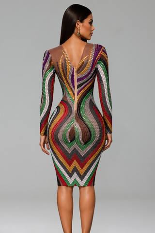 Rainbow Ripple Crystal Dress