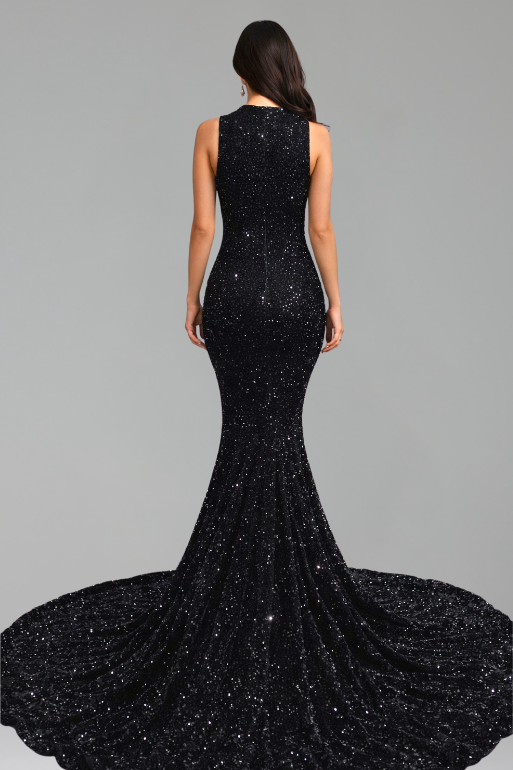 Illusion Lace Sequin Mermaid Gown - LAROSABRIDE