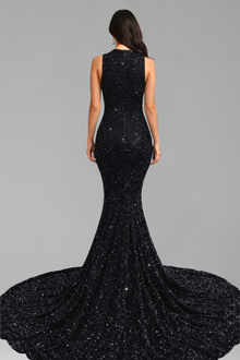 Illusion Lace Sequin Mermaid Gown - LAROSABRIDE