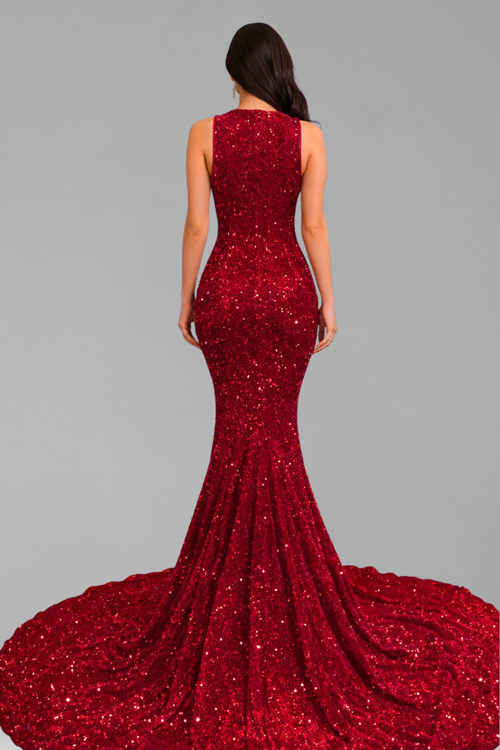Illusion Lace Sequin Mermaid Gown - LAROSABRIDE