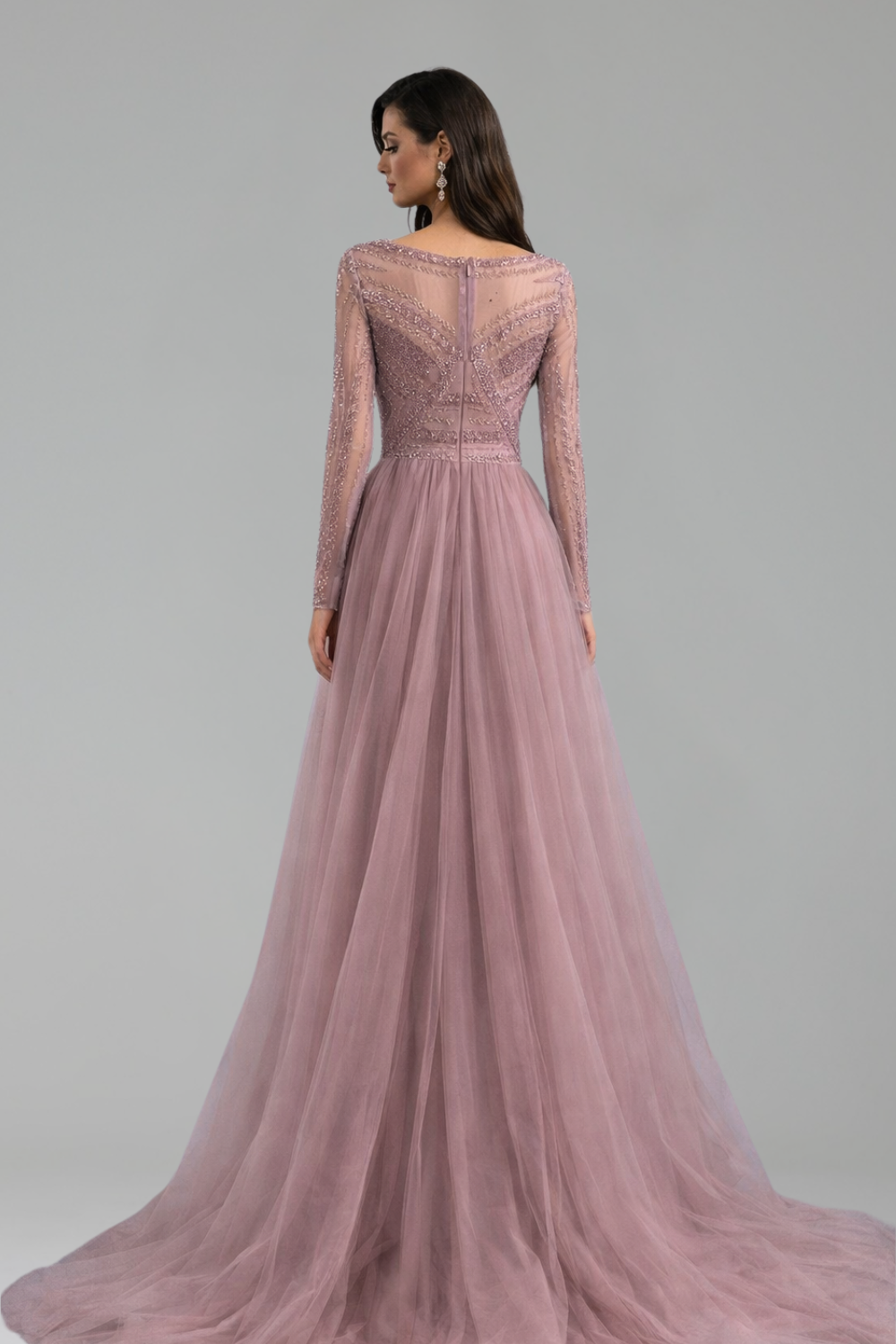 Long-Sleeve Evening Gown - LAROSABRIDE