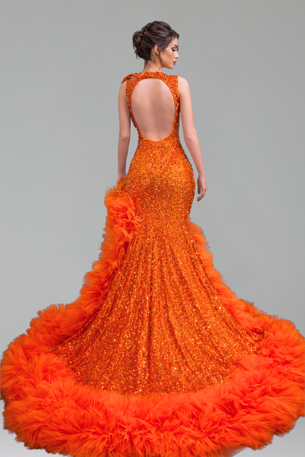 Beaded Tulle Mermaid Evening Dress - LAROSABRIDE