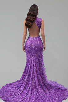 Illusion Bodice Sequin Mermaid Gown - LAROSABRIDE
