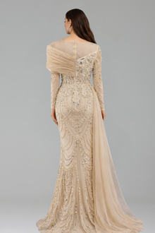 Beaded Mermaid Overskirt Dress - LAROSABRIDE