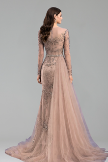 Beaded Mermaid Lace-Up Dress - LAROSABRIDE