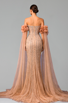 Beaded Mermaid Evening Dress - LAROSABRIDE