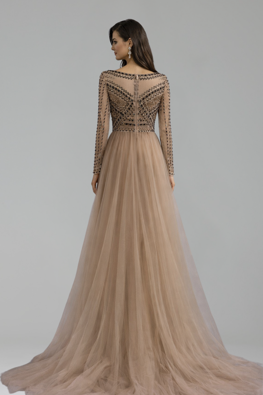 Long-Sleeve Evening Gown - LAROSABRIDE