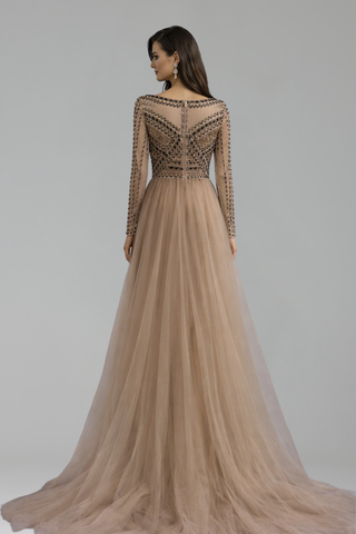 Long-Sleeve Evening Gown - LAROSABRIDE