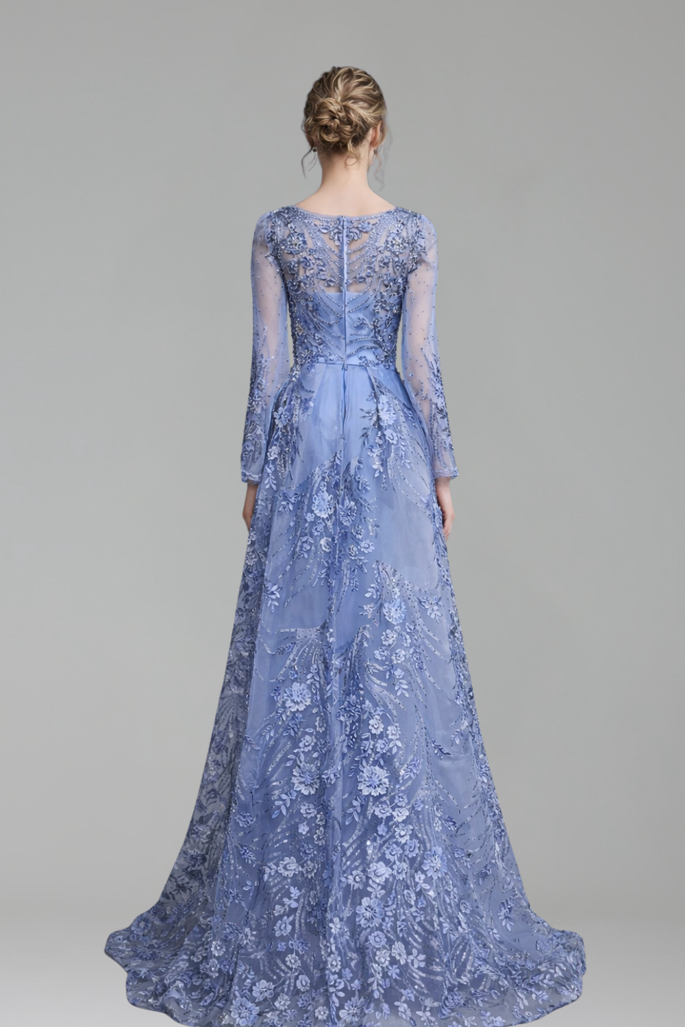 Beaded Overskirt Mermaid Dress - LAROSABRIDE