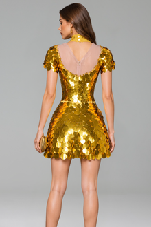 Sequin Embellished Cutout Mini Dress - LAROSABRIDE