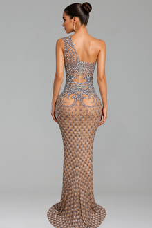 Asymmetric Crystal Pattern Gown - LAROSABRIDE