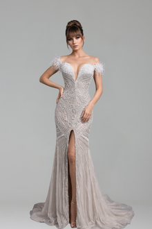 Strapless Pearl-Beaded Mermaid Dress - LAROSABRIDE